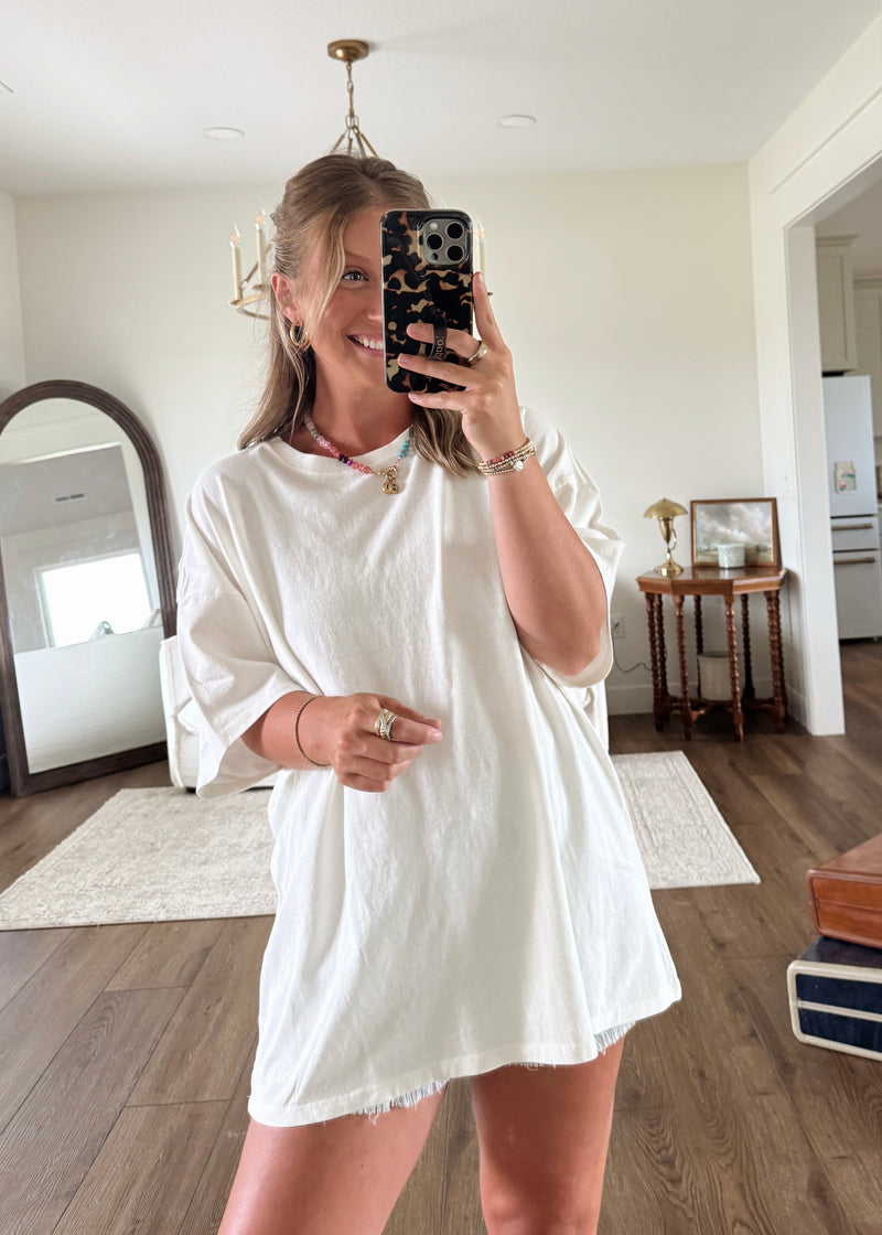 Sun Washed Vintage Tee- Off White