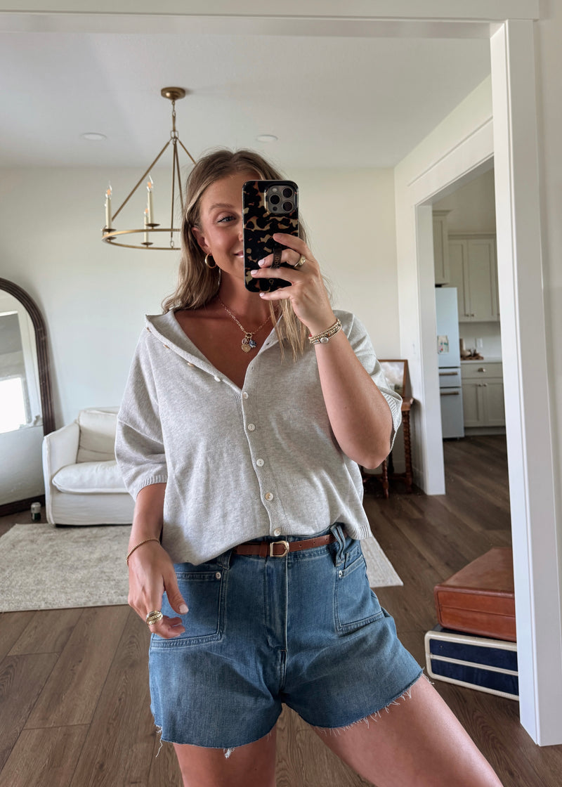 Maeve Cardi Top- Grey