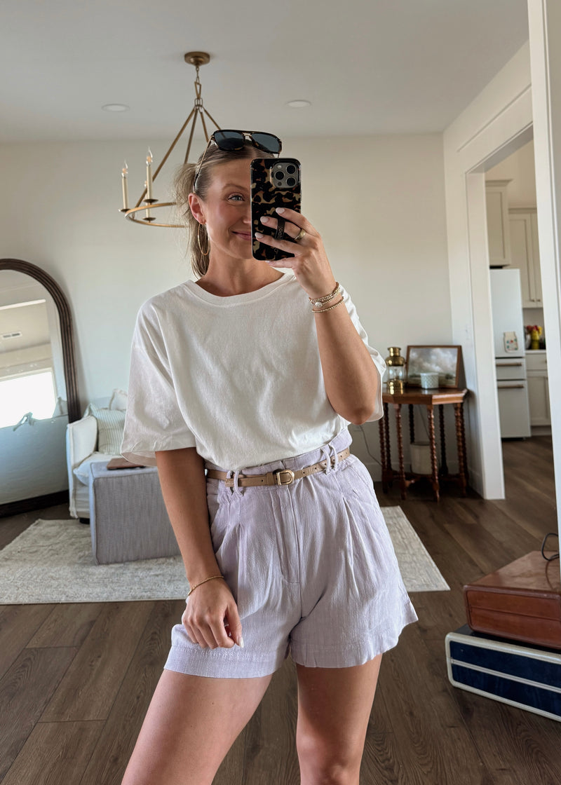 Lavender Linen Shorts
