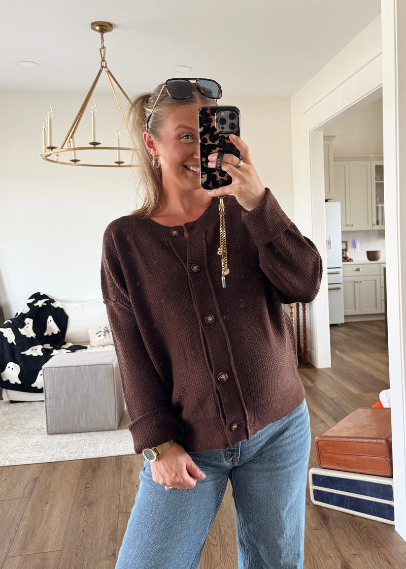 Chocolate Brown Cardi Sweater