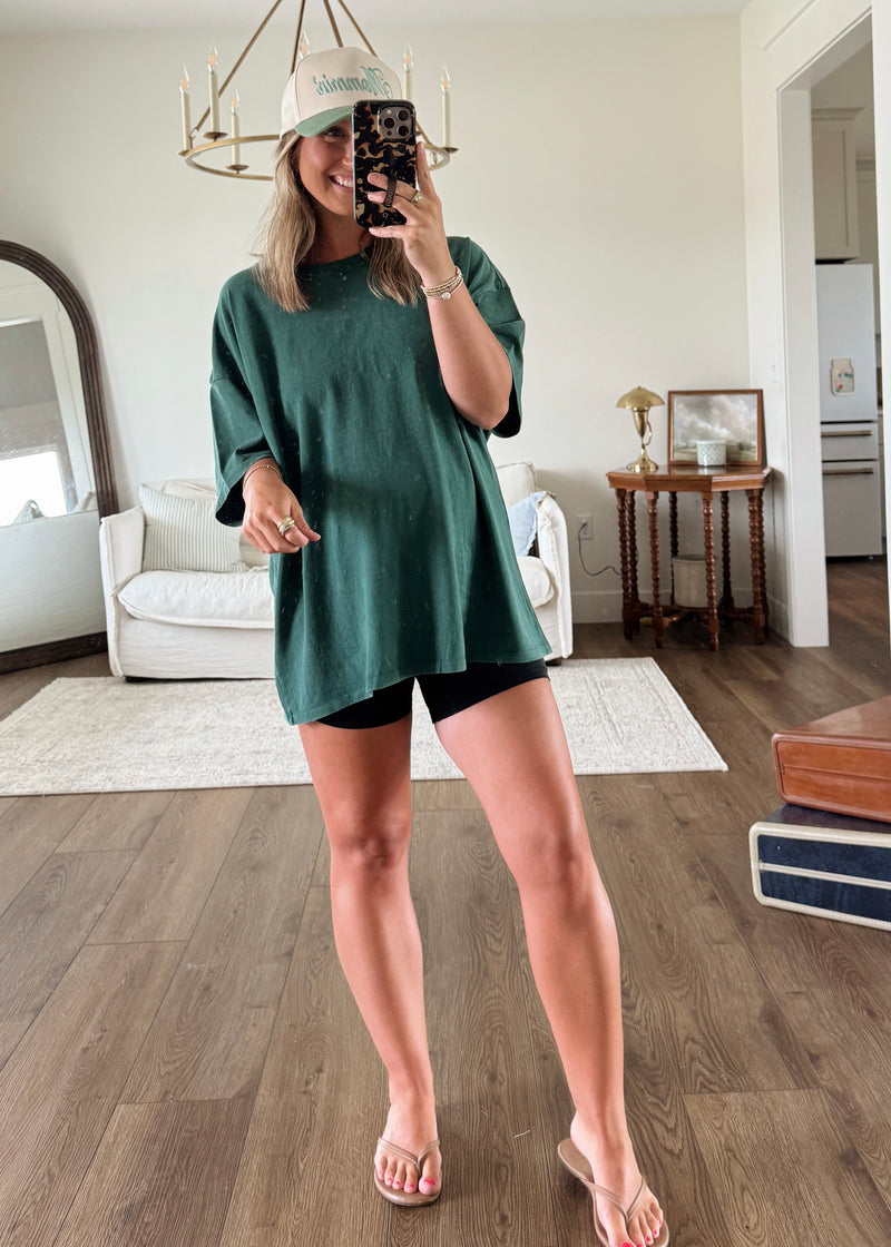 Sun Washed Vintage Tee- Green
