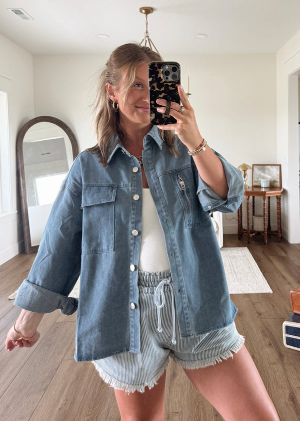 Zara Denim Shirt Jacket