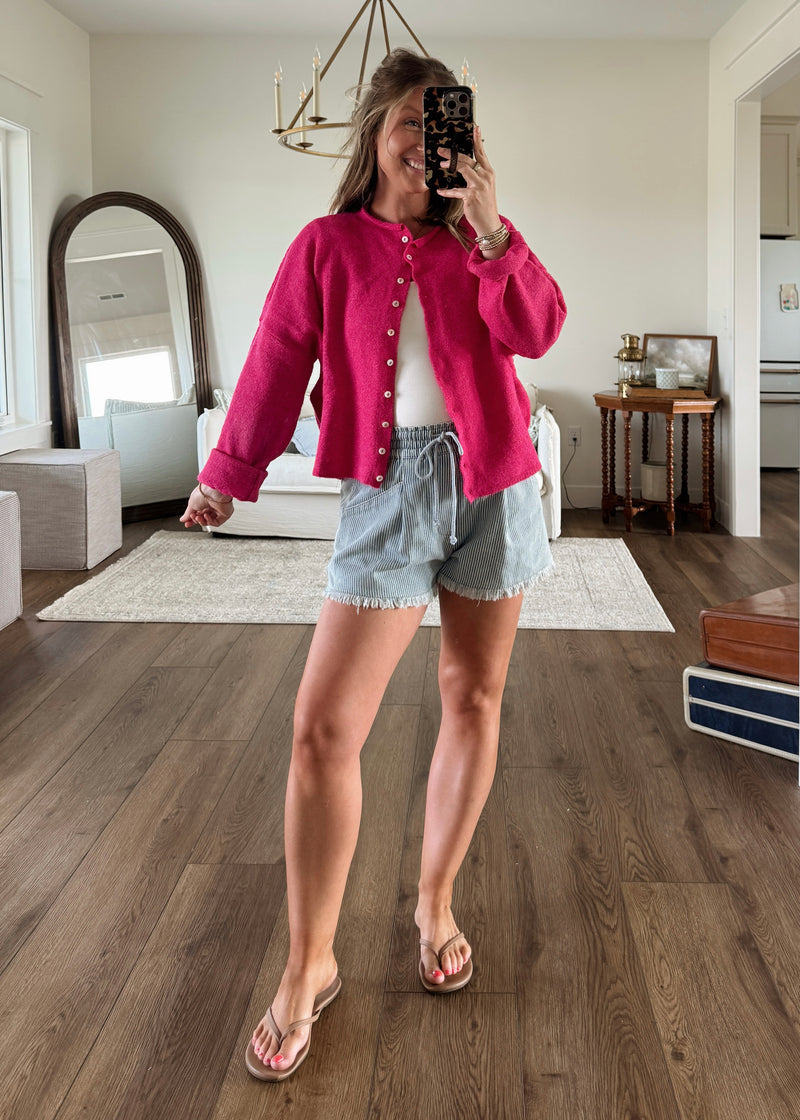 Grace Cardi Top- Fuchsia