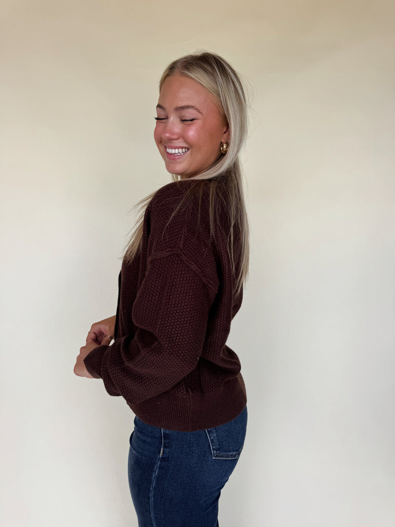 Chocolate Brown Cardi Sweater