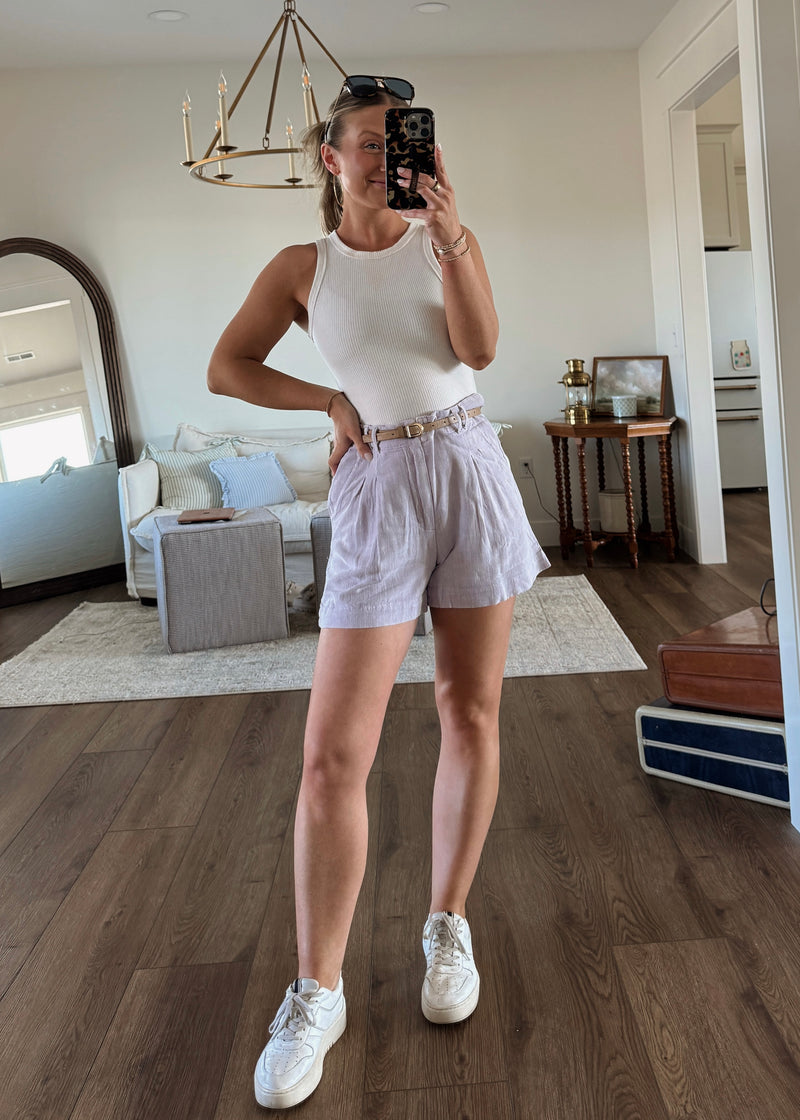 Lavender Linen Shorts