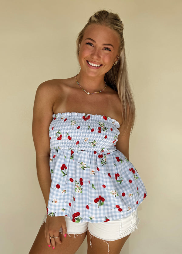 Sweet as Cherries Gingham Top
