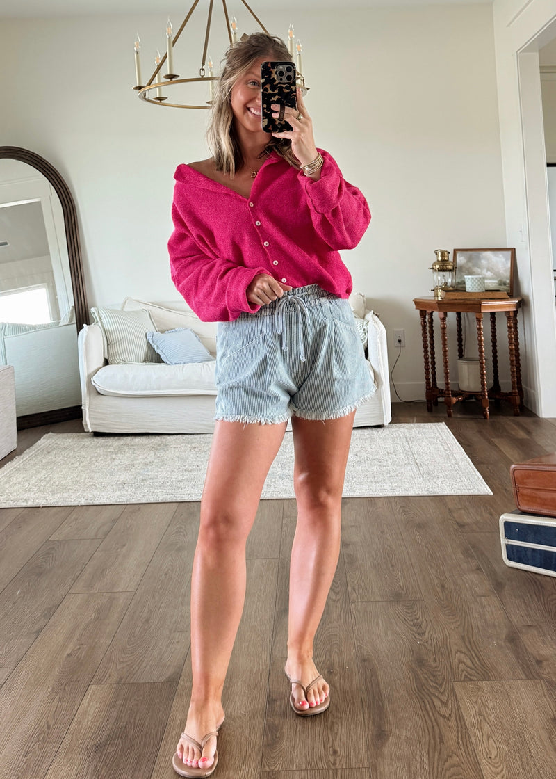 Grace Cardi Top- Fuchsia