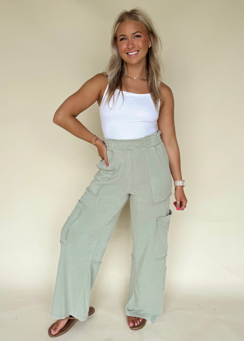Caylor Cargo Sweats- Sage Green
