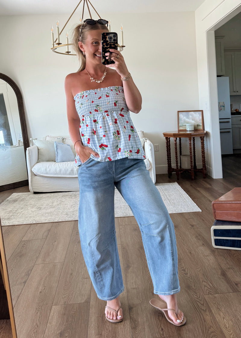 Sweet as Cherries Gingham Top