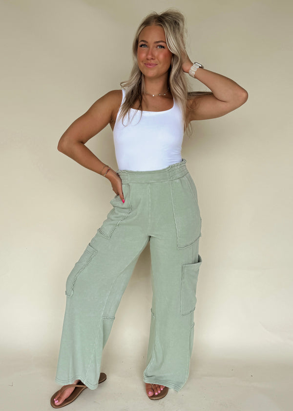 Caylor Cargo Sweats- Sage Green