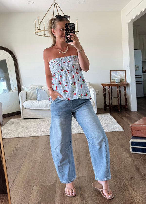 Sweet as Cherries Gingham Top