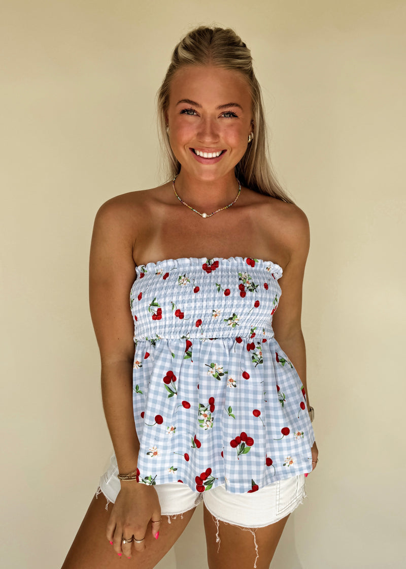 Sweet as Cherries Gingham Top