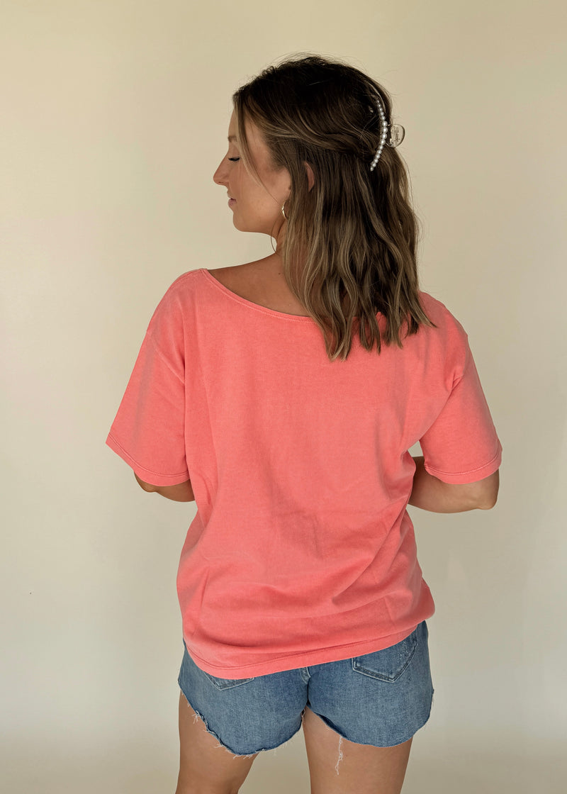 Carefree Tee- Coral