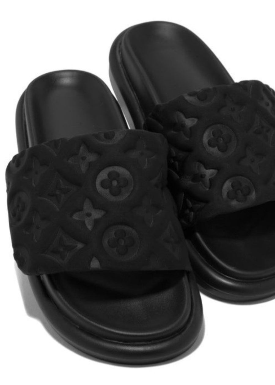 Designer Dupe Slides-Black – Harlow x Brooks Boutique display picture 2