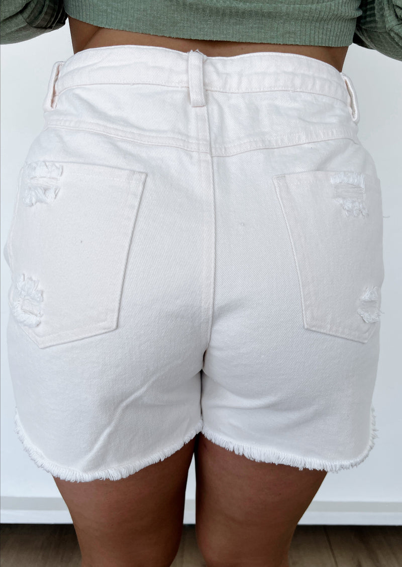 Ivory Denim Shorts