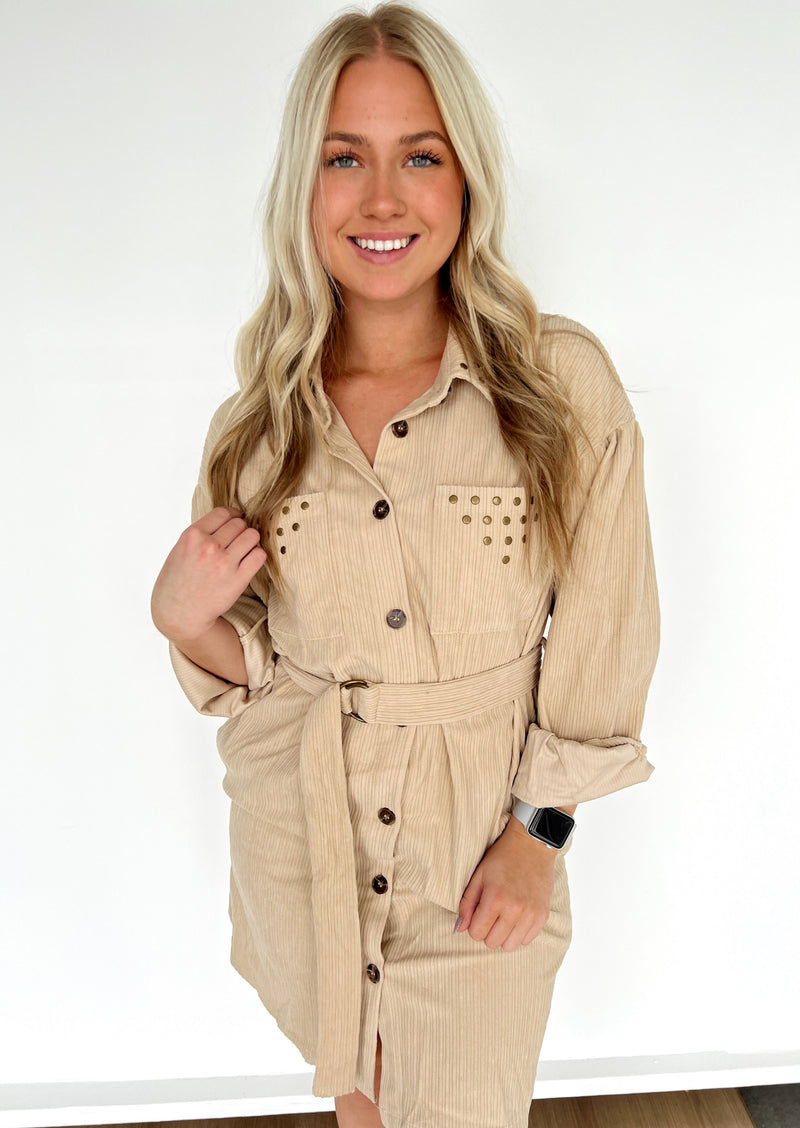 Carter Corduroy Shirt Dress